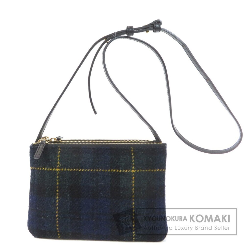Celine Trio Check Shoulder Bag Leather